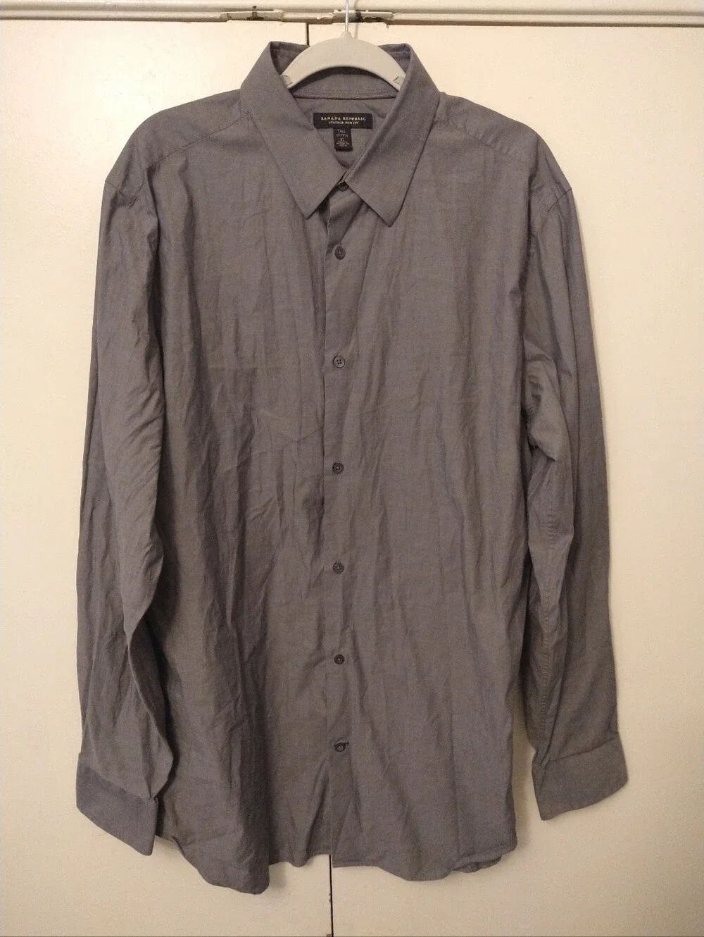 Banana Republic Stretch Slim Fit Long Sleeve Button Up Shirt Men's sz XL Tall.